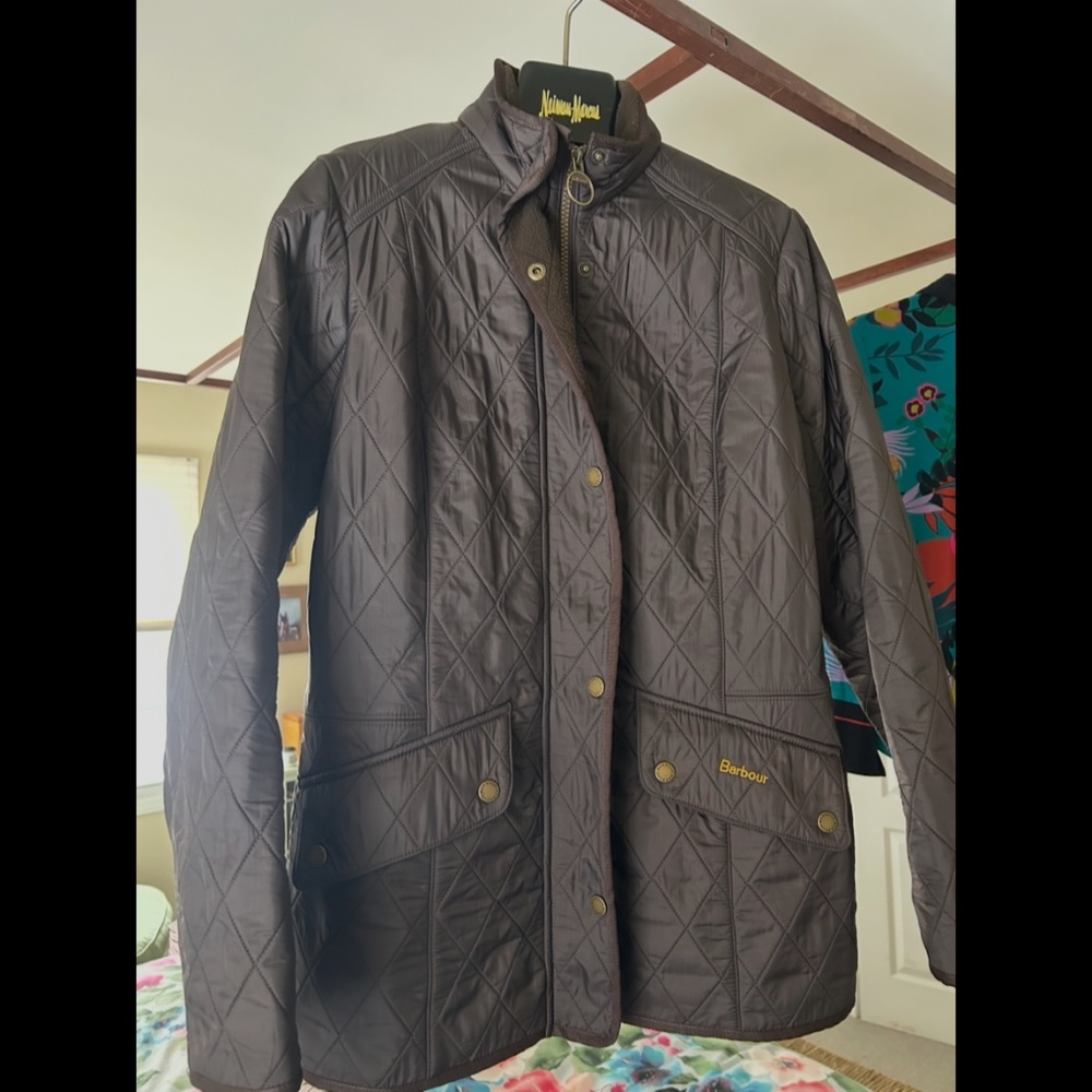 BROWN Barbour Cavalry Quilted polar fleece lined jacket - Picture 2 of 11